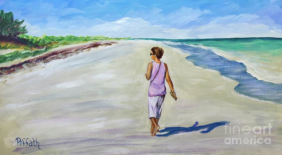 Shannon At Pink Sands Painting