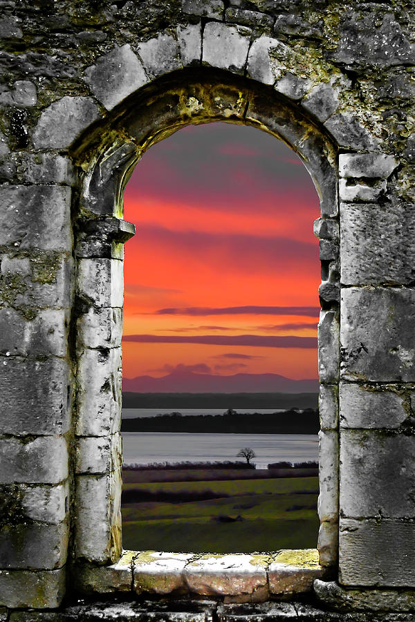 Dysert O Dea Photograph - Shannon Sunrise Through Medieval Arch by James Truett Dysert O Dea Photograph - Shannon Sunrise Through Medieval Arch by James Truett