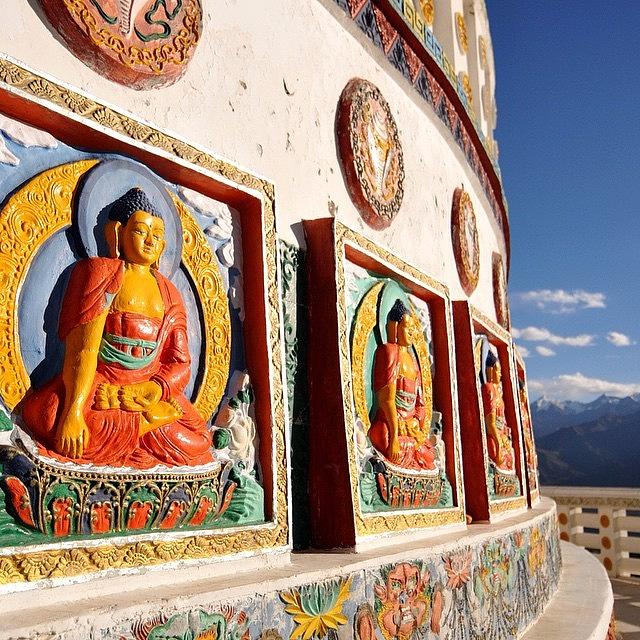 Buddha Photograph - Shanti Stupa In Leh Ladakh, Northern by Glen Thomson
