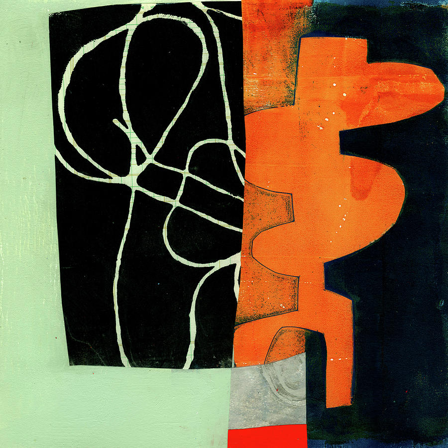 Shape and Line Print Painting by Jane Davies