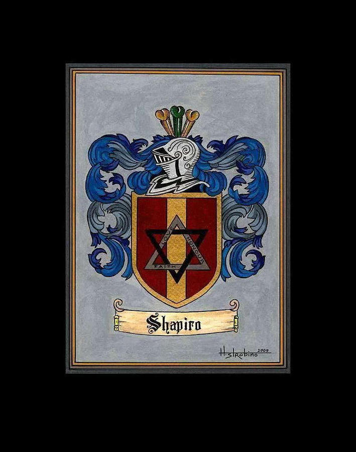 Shapiro Coat of Arms Painting by Herb Strobino