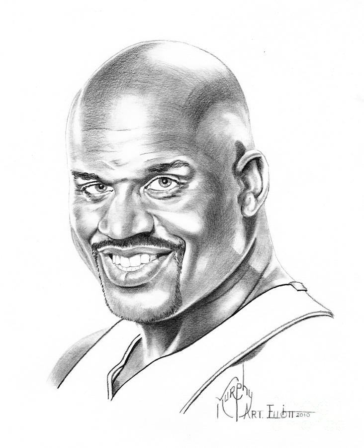 Shaquille ONeal Drawing by Murphy Elliott