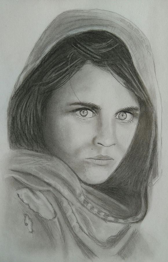 Afghan Girl Drawing by Paul Blackmore - Pixels