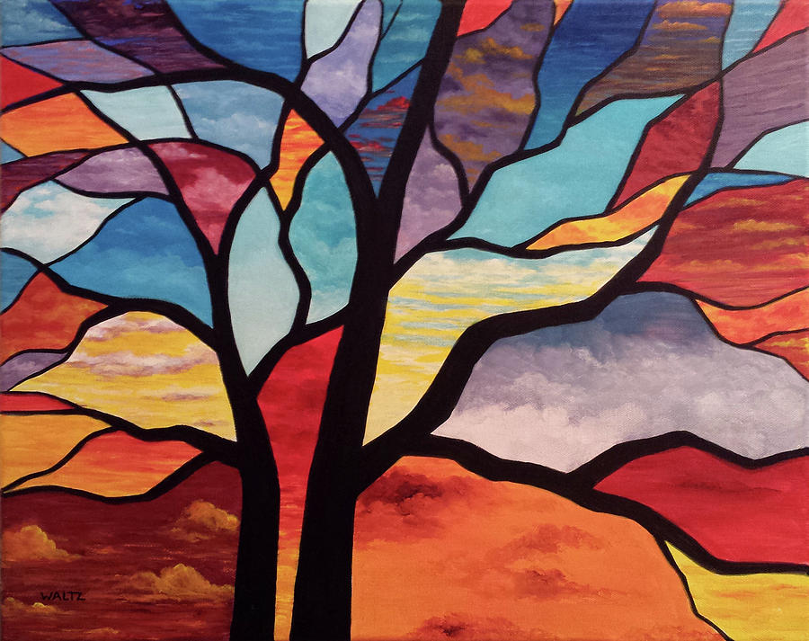 Shards Of Sunset Painting by Beth Waltz