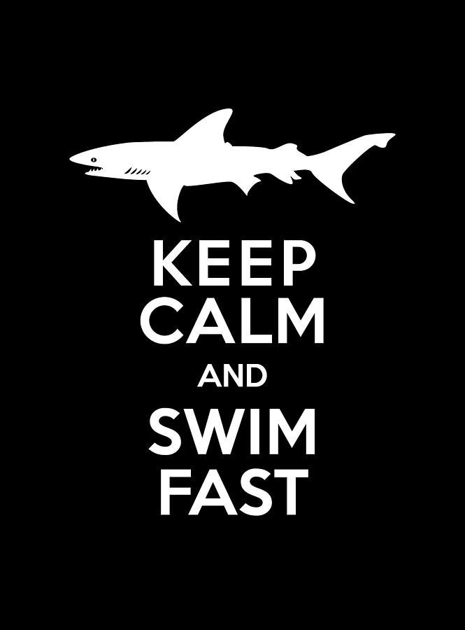Shark Digital Art - Shark Keep Calm and Swim Fast by Antique Images  