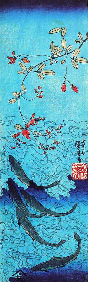 Utagawa Kuniyoshi Painting - Sharks by Utagawa Kuniyoshi