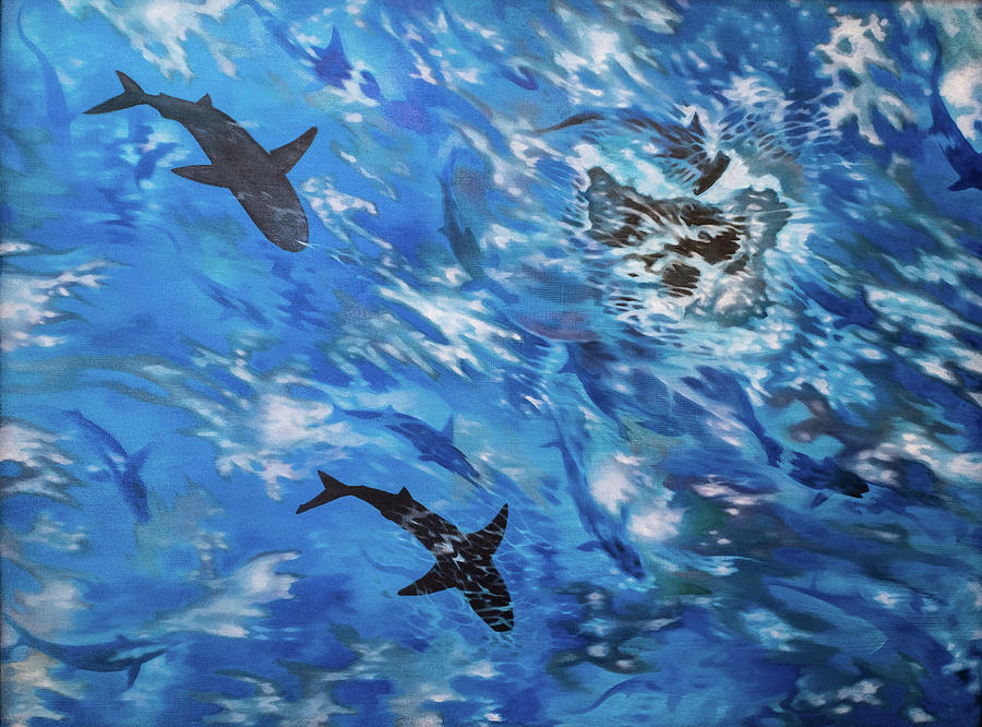 Sharks#3 Painting by Darren Mulvenna - Fine Art America