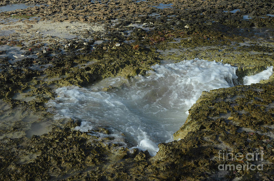 Sharp Jagged Lava Rock with a Tidal Pool Photograph by DejaVu Designs