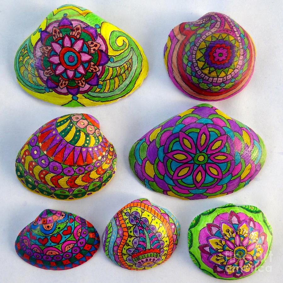 Sharpie-colored Shells Photograph by Jean Wright