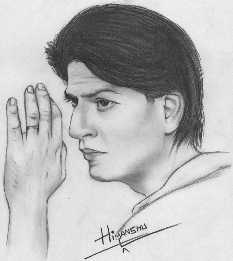 Sharukh khan portrait Drawing by Himanshu Jain | Pixels