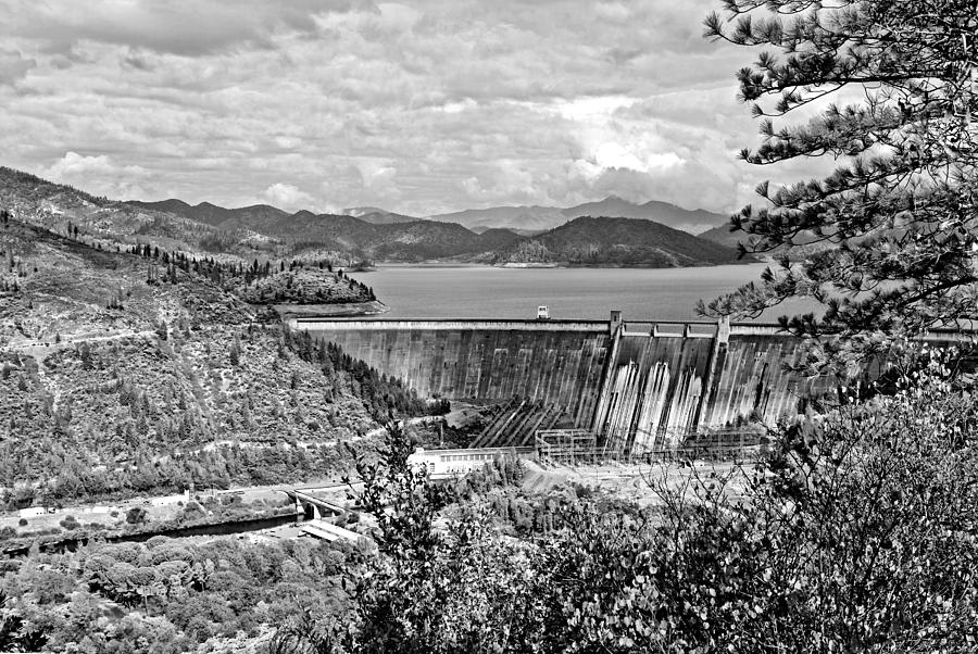 Shasta Dam B and W Photograph by Joyce Dickens