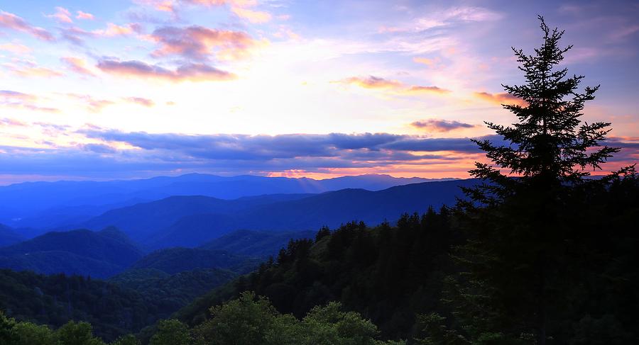Shattered Glow Sunset On The Blue Ridge Parkway Photograph by Carol Montoya