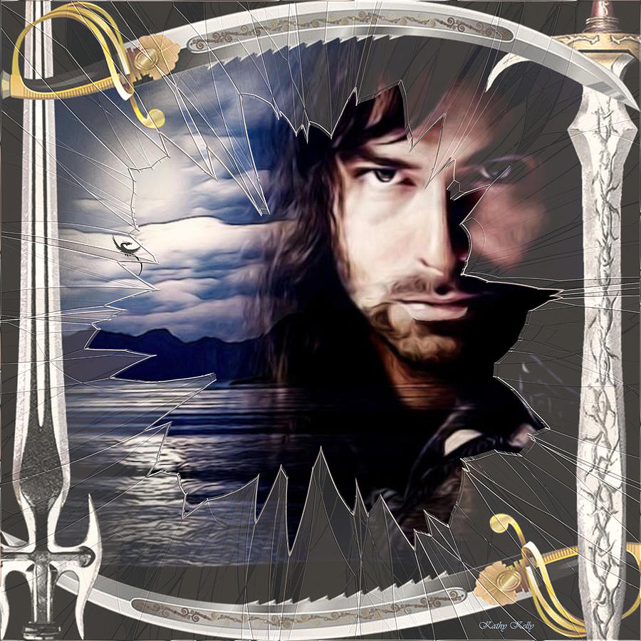 Shattered Kili with Swords Digital Art by Kathy Kelly
