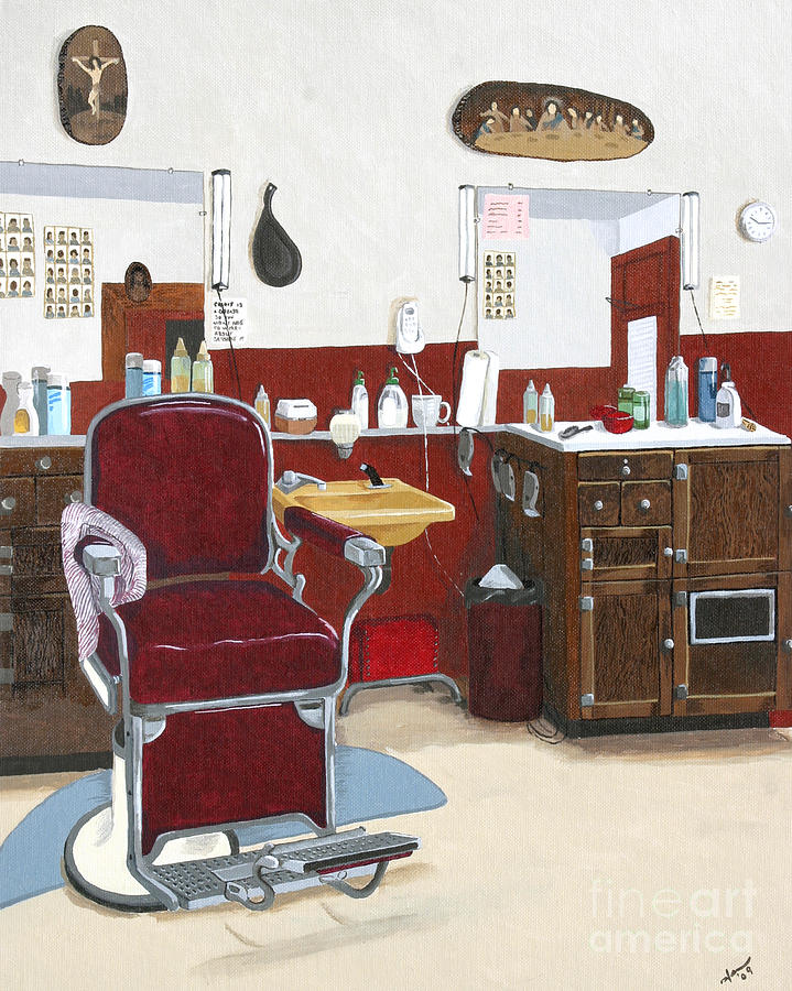 Barbershop Painting - Shave And A Haircut by Jennifer Donald Barbershop Painting - Shave And A Haircut by Jennifer Donald