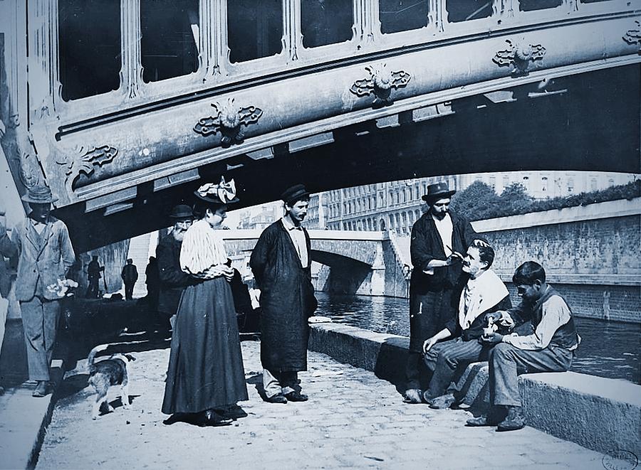 Shaving At The Seine, Paris 1914 Photograph