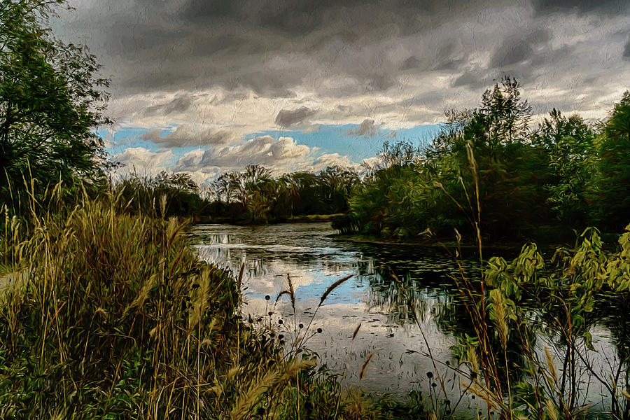 Shaw Nature Reserve Approaching Storm Photo Painting 7R2_DSC2646_10242017 Photograph by Greg Kluempers
