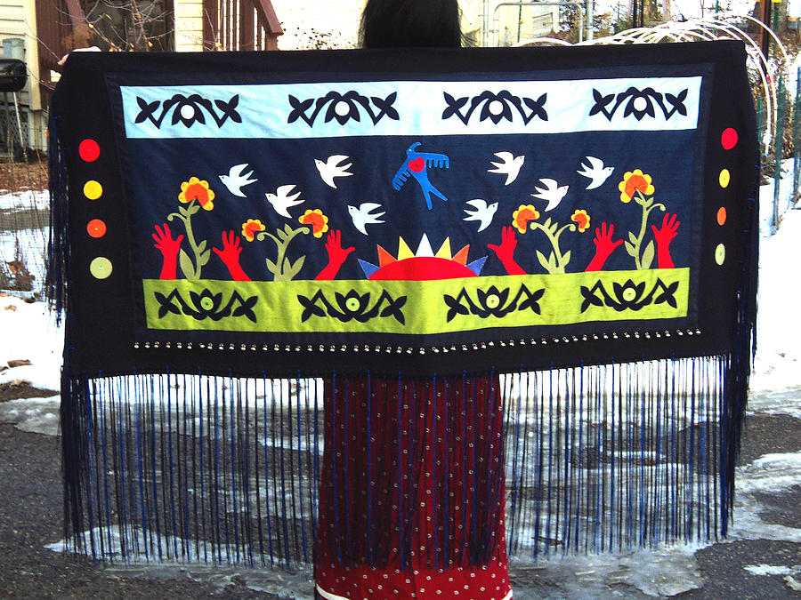 Shawl - Lost Birds Return by Chholing Taha Shawl - Lost Birds Return by Chholing Taha