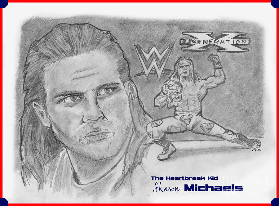 Shawn Michaels Drawing by Chris DelVecchio