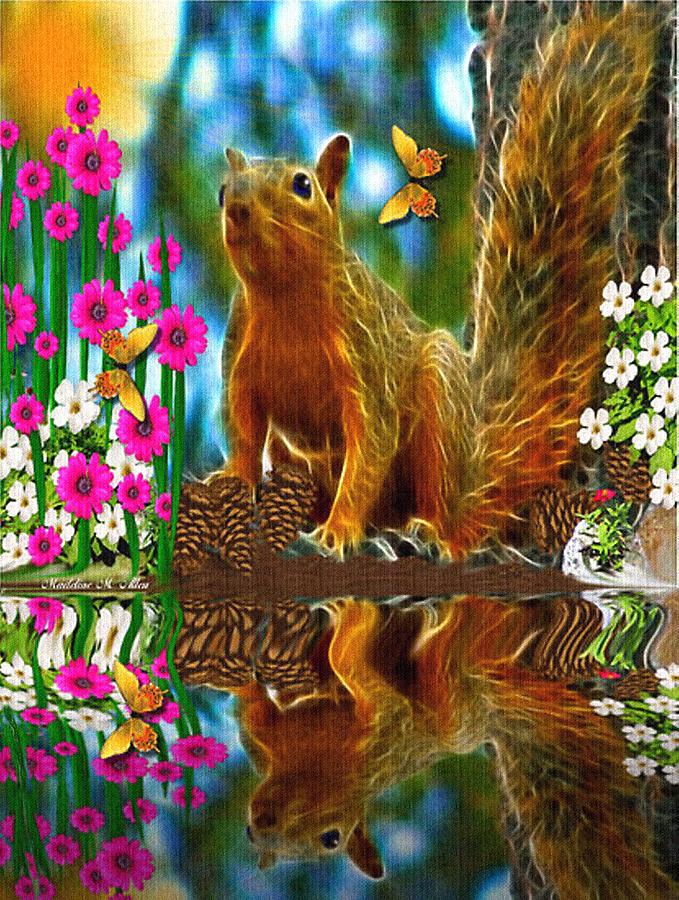 Flower Digital Art - Shaylene Squirrel by Madeline  Allen - SmudgeArt