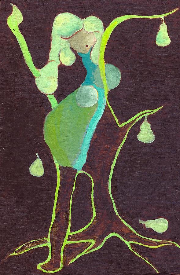She Bares Pears Painting by Ricky Sencion