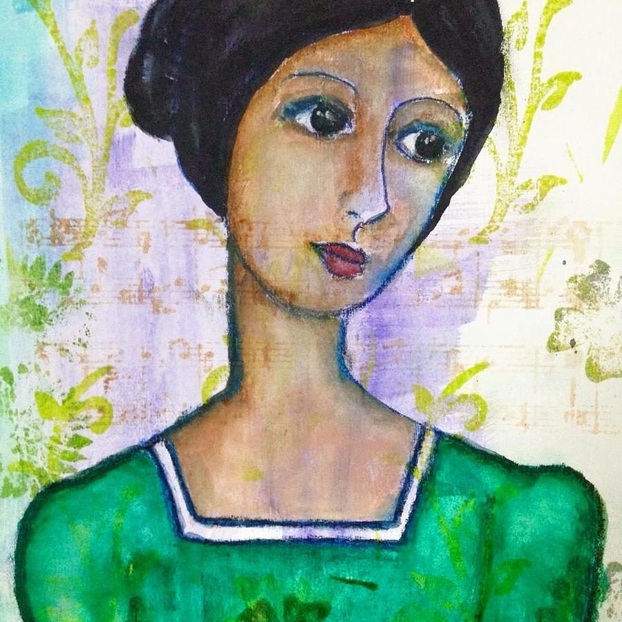 Vintage Painting - She Faces the 3/4 by Connie Luayon