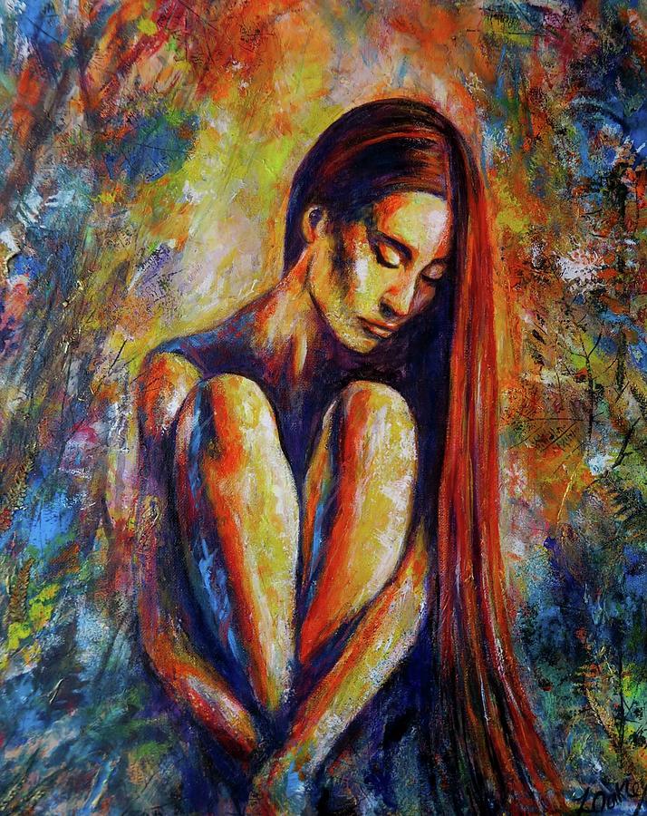 Nude Painting - She found her Stillness by Zoe Oakley