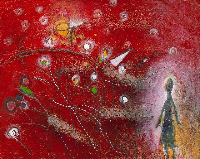 She Greets The Evening Stars Painting by Christine Alfery