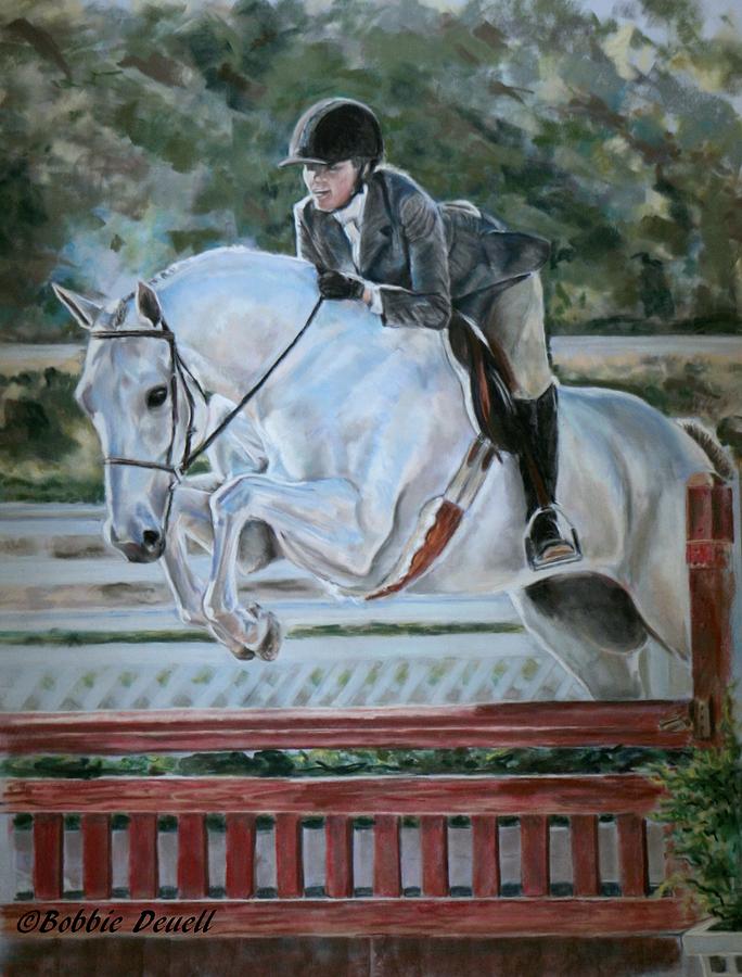 Horse Pastel - She had a White Jumper by Bobbie Deuell