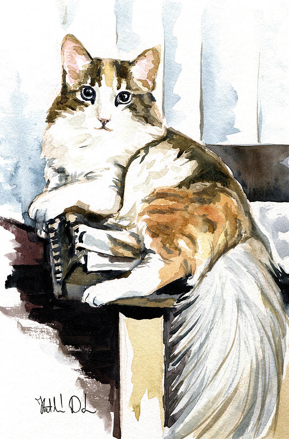 She Has Got The Look - Cat Portrait Painting by Dora Hathazi Mendes