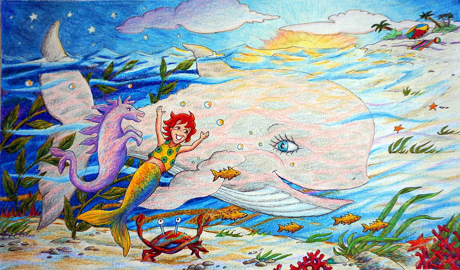 Mermaid Painting - She Joyfully Swims  by Matt Konar