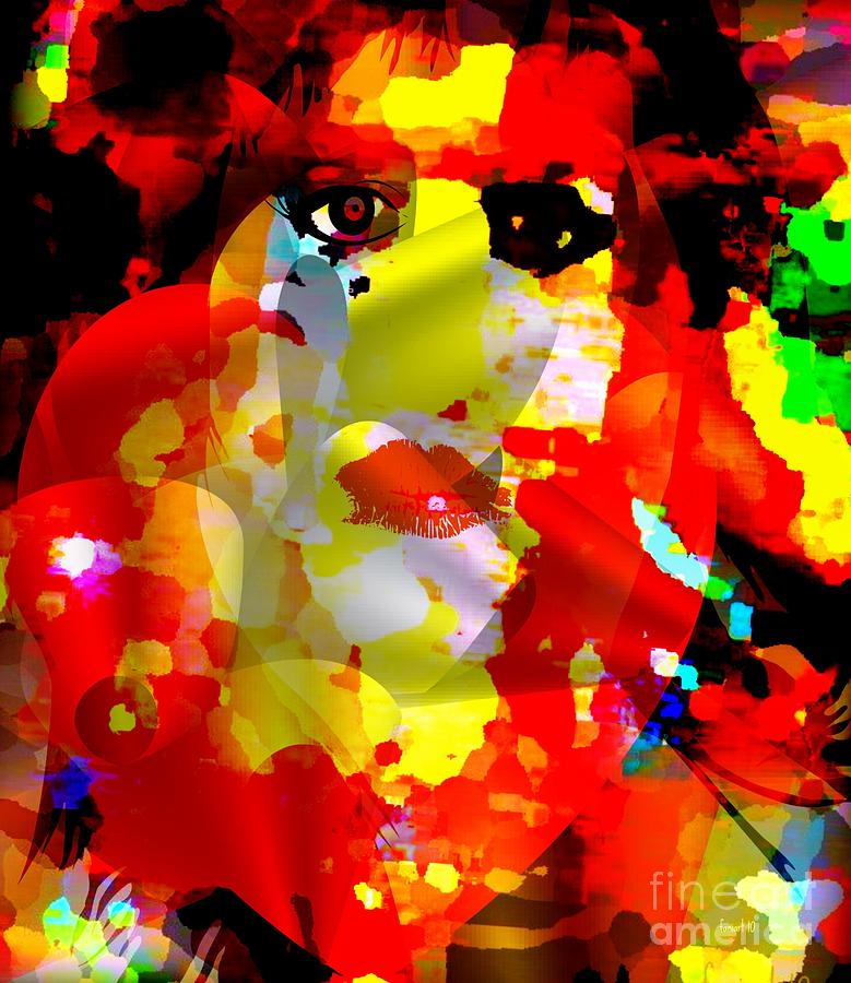 Fania Simon Digital Art - She Looks Red or Bruised Again by Fania Simon