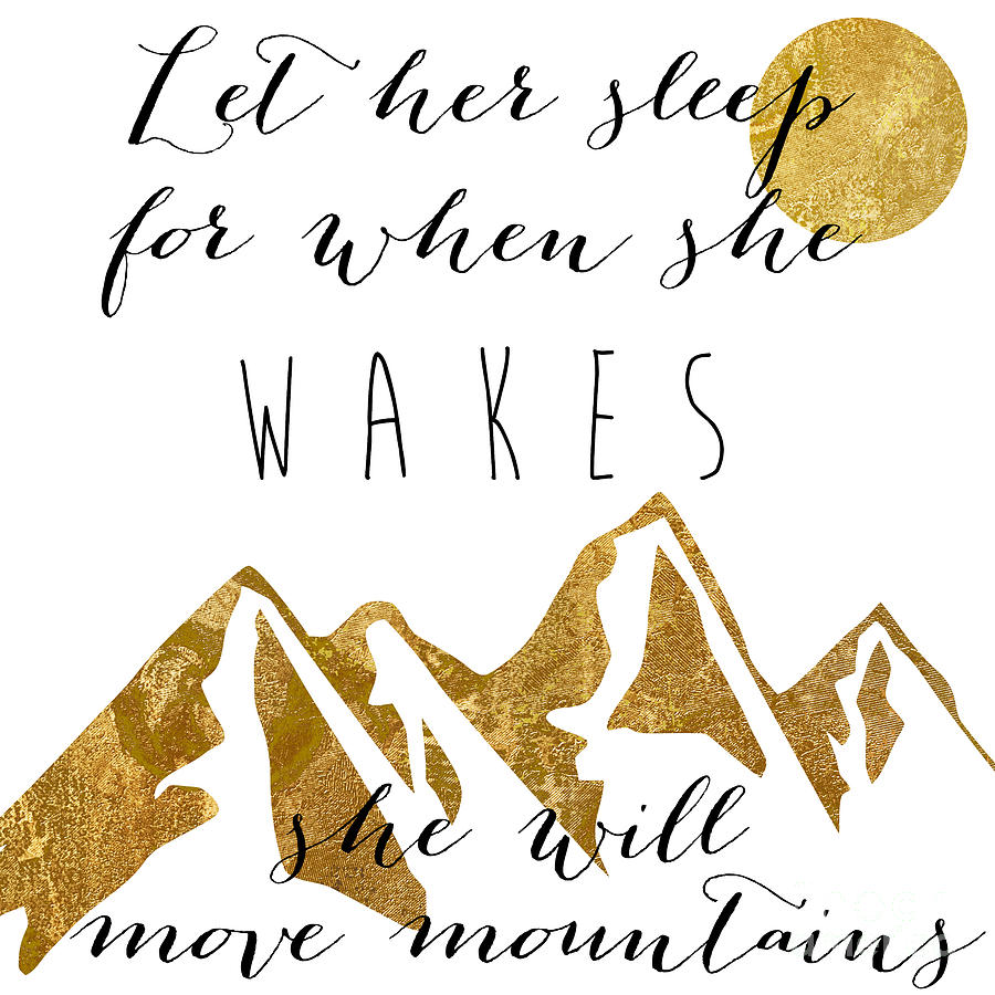 Gold And White Painting - She Moves Mountains by Mindy Sommers