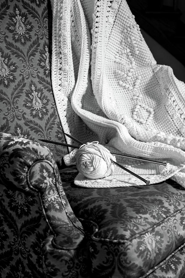 She Sits and Knits Photograph by Ira Marcus