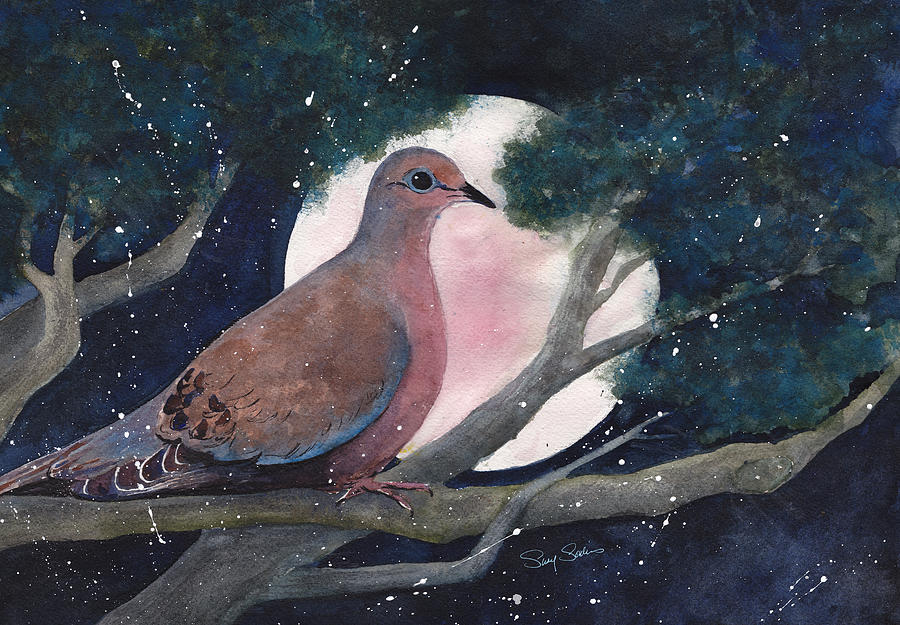 Dove Painting - She Waits by Susy Soulies