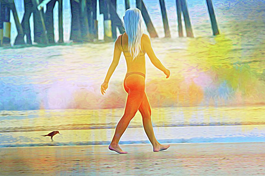 She Walks The Beach Photograph by Alice Gipson