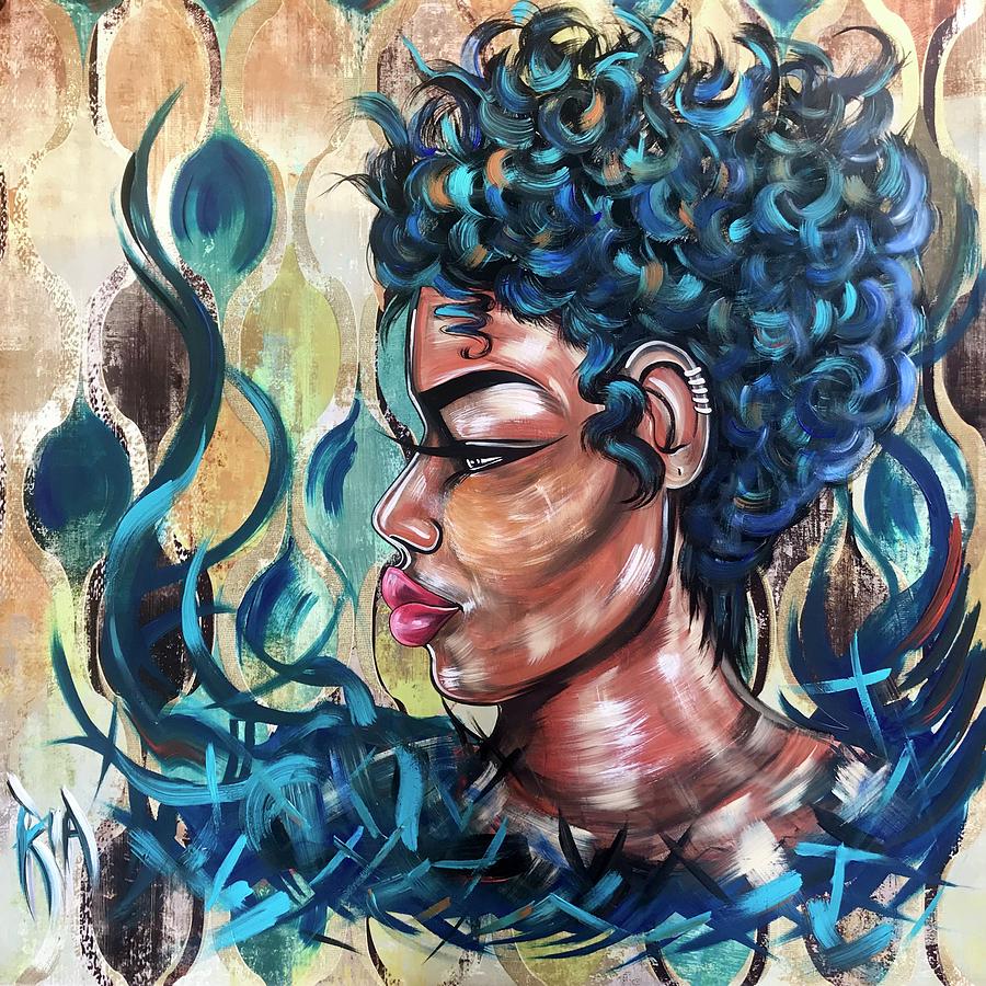 Music Painting - She was a Cool Flame by Artist RiA