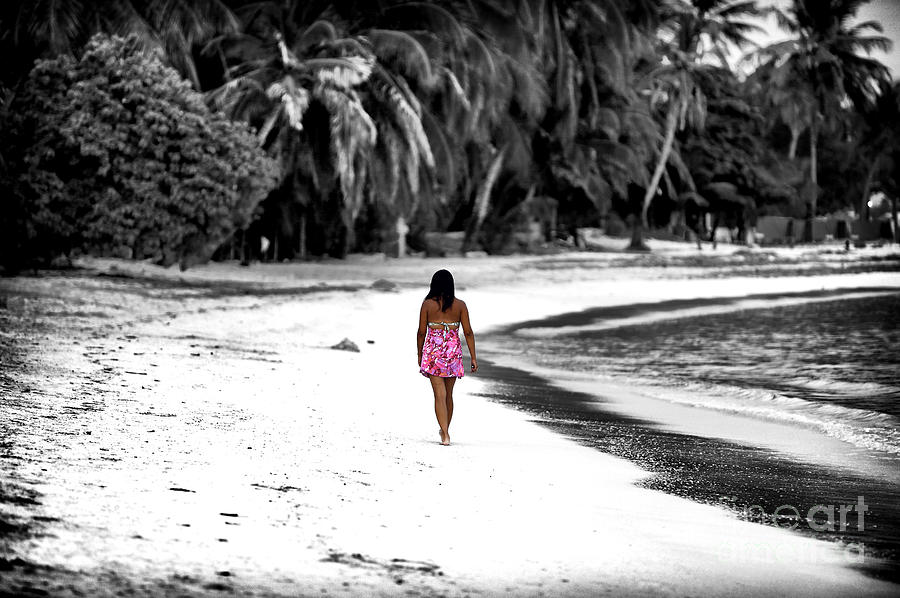She Wore Pink on the Beach at San Andres Island Photograph by John Rizzuto
