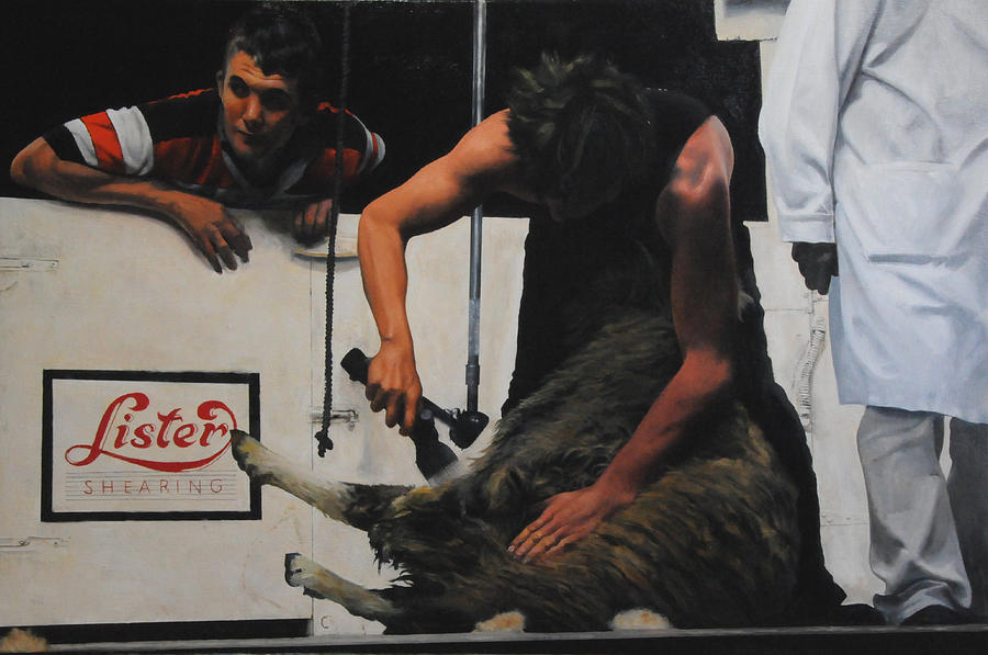 Shearing Painting by Harry Robertson