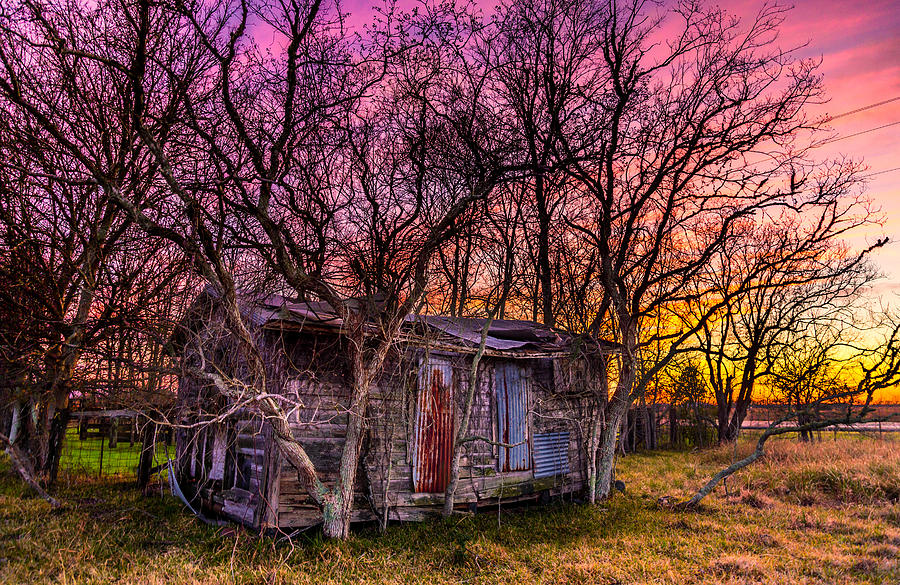Shed And Sunset Photograph