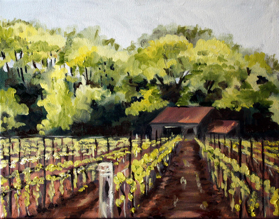 Shed in a Vineyard Painting by Sarah Lynch