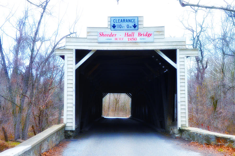 Sheeder - Hall Covered Bridge Over French Creek Photograph by Bill