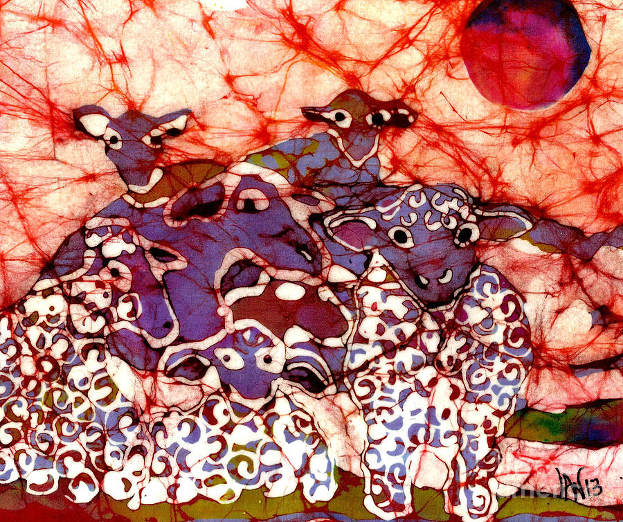 Sheep at Sunset Tapestry - Textile by Carol Law Conklin