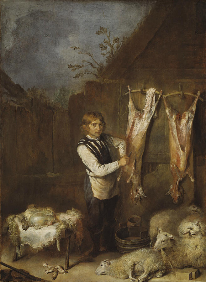 Sheep Butcher Painting by David Teniers the Younger