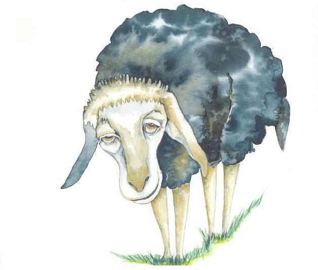 Sheep from Foxy Tales 2 Painting by Donna Acheson-Juillet
