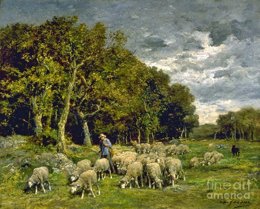 Sheep Painting - Sheep in a Pasture by MotionAge Designs