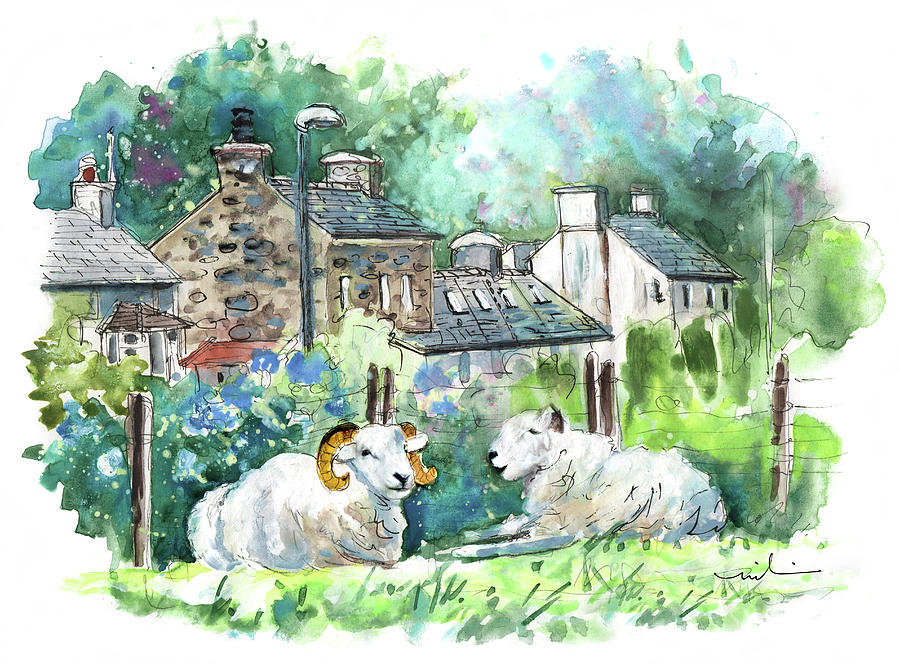 Sheep In Clynnog Fawr In Wales Painting by Miki De Goodaboom