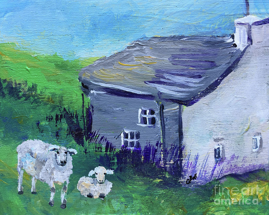 Sheep Painting - Sheep in Scotland  by Claire Bull