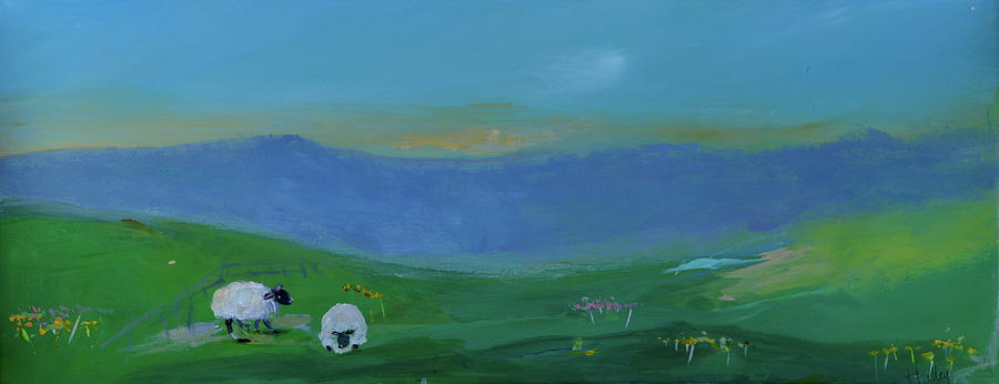Sheep in the Meadow Painting by Teresa Tilley