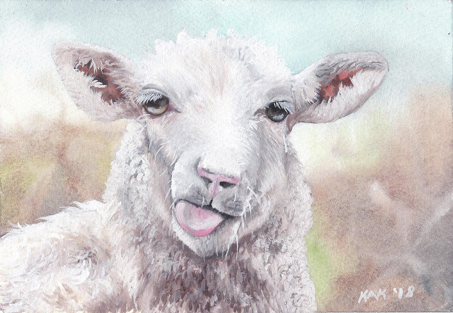 Sheep Painting by Katherine Klimitas