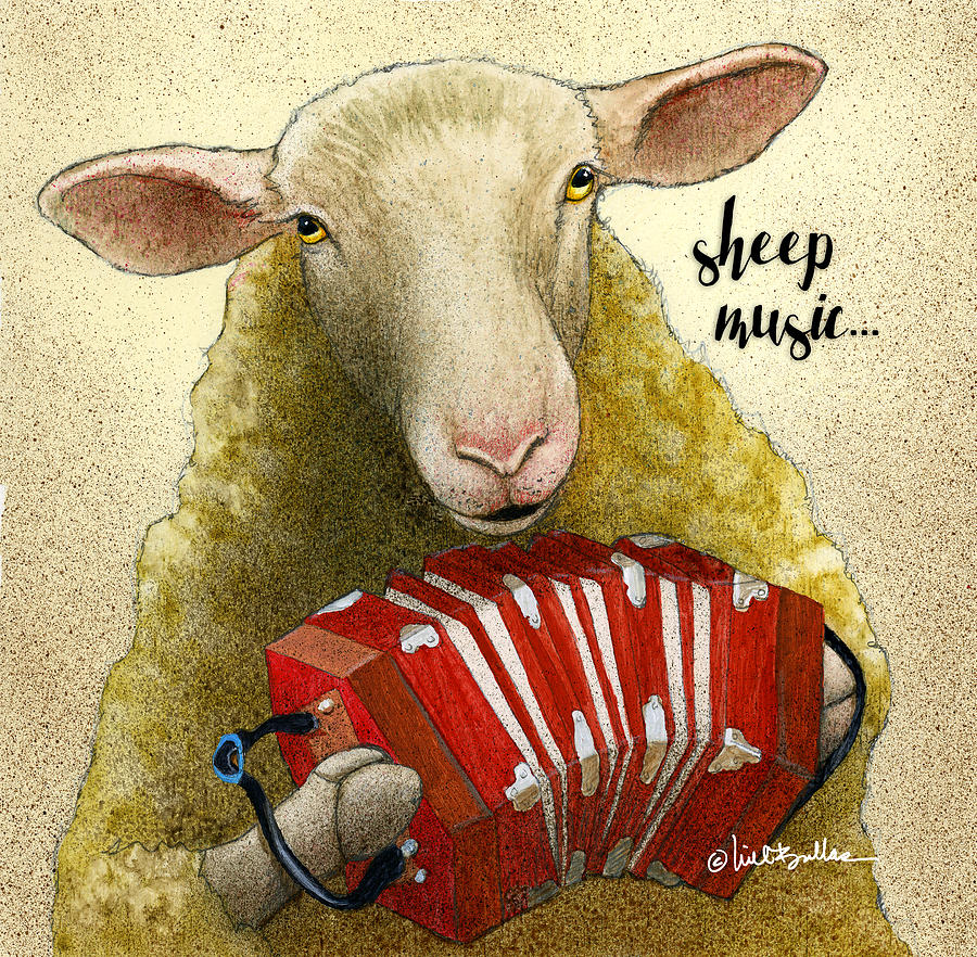Sheep Painting - Sheep Music... by Will Bullas